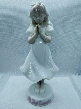 Vintage My First Communion Girl Figurine Ceramic Valencia Collection White 7”
